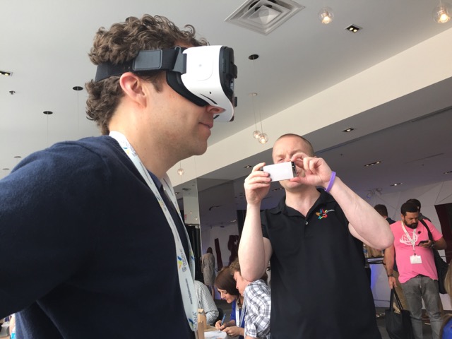 Travel author (and pal) Doug Mack gets his mind blown by Leif Pettersen’s MOA-goggles.